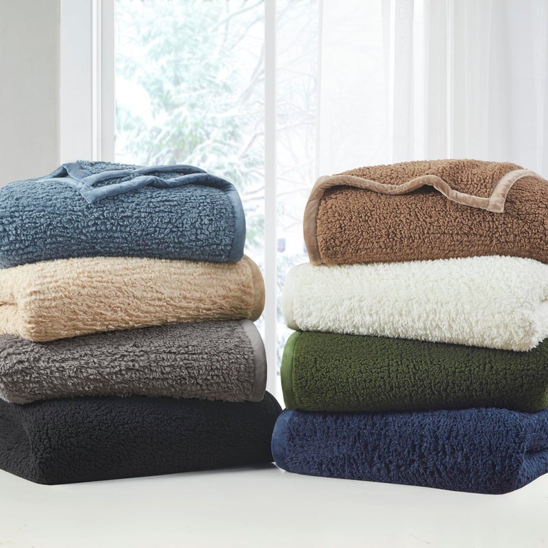 Woolrich John Rich & Bros. Woolrich Burlington Berber Blanket Super Soft, Cozy Lightweight Cover with Luxurious Velvet Binding, Modern Trendy All Season Bedspread Bedding-Set, King: 108x90, Ivory - Image 4